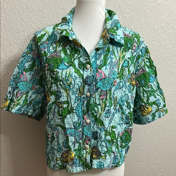 Kate Spade Under the Sea Collard Top - Picture 1 of 6